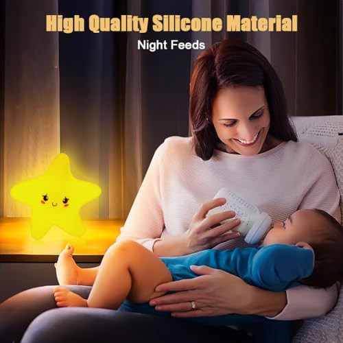 HOTUT csillag éjjeli lámpa gyerekeknek 3 fény mód, szilikon, érintésvezérlés - outlet termék