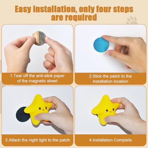 HOTUT csillag éjjeli lámpa gyerekeknek 3 fény mód, szilikon, érintésvezérlés - outlet termék