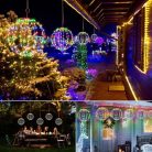 iBaycon karácsonyi világítás kültéri, színes függő gömbök villogó gyöngyökkel - outlet termék