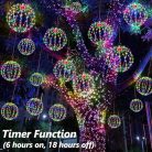 iBaycon karácsonyi világítás kültéri, színes függő gömbök villogó gyöngyökkel - outlet termék