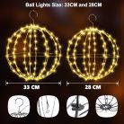 iBaycon karácsonyi világítás kültéri gömb, melegfehér lógó gömbök villogó - outlet termék