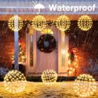 iBaycon karácsonyi világítás kültéri gömb, melegfehér lógó gömbök villogó - outlet termék