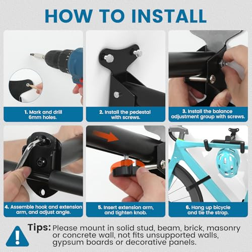 Housolution kerékpár fali tartó - EVA habszivacsos, szénacél, robusztus és állítható - outlet termék