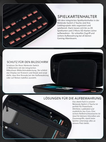 Orzly hordtáska Nintendo Switch 2 2025 konzolhoz, 7,9 hüvelykes képernyővédő, kemény - outlet termék