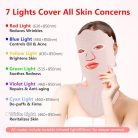 USUIELIGHT LED arcmaszk fényterápia, 7 színű LED maszk arcra és nyakra anti-aging - outlet termék