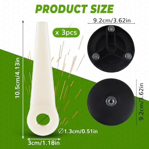 RosyFate 3 darabos fűszegélynyíró kés műanyag, Stihl fűszegélynyíróhoz Polycut 6-3 - outlet termék