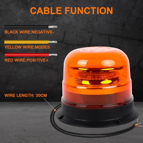 Qiping LED figyelmeztető lámpa, 12V/24V, narancs 10 mód, traktor, autó, teherautó - outlet termék