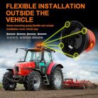 Qiping LED figyelmeztető lámpa, 12V/24V, narancs 10 mód, traktor, autó, teherautó - outlet termék