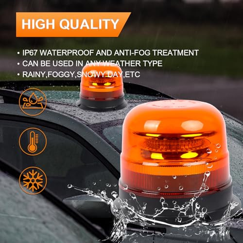 Qiping LED figyelmeztető lámpa, 12V/24V, narancs 10 mód, traktor, autó, teherautó - outlet termék