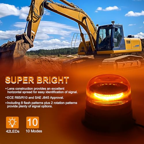 Qiping LED figyelmeztető lámpa, 12V/24V, narancs 10 mód, traktor, autó, teherautó - outlet termék