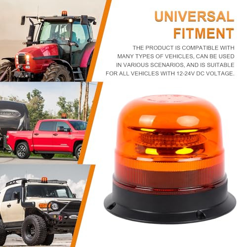 Qiping LED figyelmeztető lámpa, 12V/24V, narancs 10 mód, traktor, autó, teherautó - outlet termék