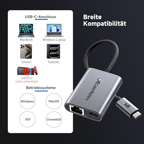 Cable Matters USB C Ethernet adapter 140W töltéssel gigabites Ethernet, USB C - outlet termék