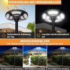Solar kerti lámpa H200cm fénypózna, 750 LED, mozgásérzékelő és fényérzékelő, vízzel - outlet termék