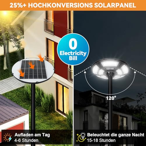 Solar kerti lámpa H200cm fénypózna, 750 LED, mozgásérzékelő és fényérzékelő, vízzel - outlet termék