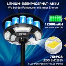 Solar kerti lámpa H200cm fénypózna, 750 LED, mozgásérzékelő és fényérzékelő, vízzel - outlet termék