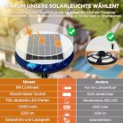 Solar kerti lámpa H200cm fénypózna, 750 LED, mozgásérzékelő és fényérzékelő, vízzel - outlet termék