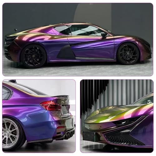 Blueshyhall autófólia színváltós, lila zöld arany fényes metál csillogó - outlet termék
