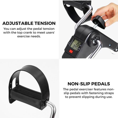 Pedaleador összecsukható mini elliptikus edző állítható ellenállás, kijelző - outlet termék