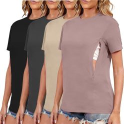   Love2Mi 3/4 darabos szett szoptatós póló rejtett cipzárral rövid ujjú, kismama - outlet termék