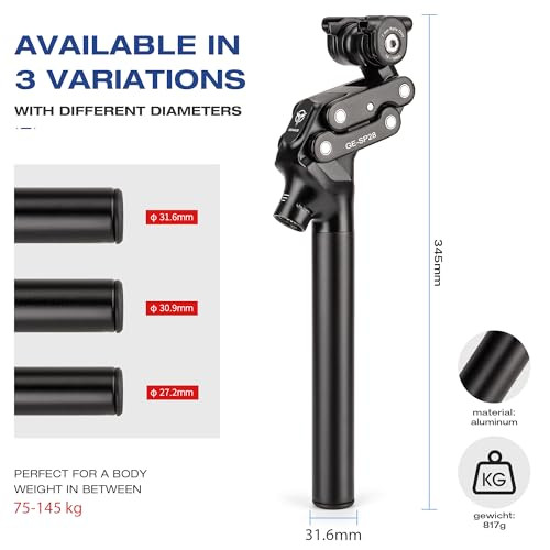 GEWAGE 4-Link párhuzamos nyeregcső – prémium rugós nyeregcső, 37 mm rugóút - outlet termék
