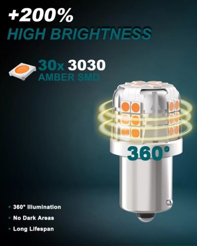 AURORIONCG 2 darab sárga borostyán 581 izzók 150° 7.5W 800LM DC 12V - outlet termék