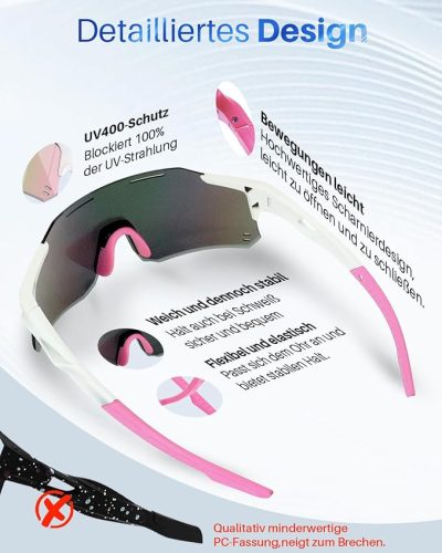 Fahrrad-Brille UV400 sport napszemüveg nők, férfiak, 2 cserélhető lencsével - outlet termék