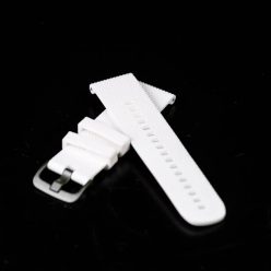   22 mm cserélhető szilikon szíj okosórához - 22 mm, fehér, fehér, recés, S, szilikon
