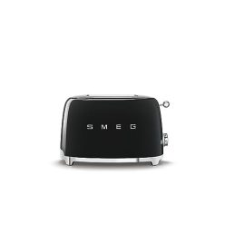   Smeg TSF01BLEU kenyérpirító (2 szeletes, 6 fokozat, melegítő, kiolvasztó, bagel funkció, morzsatálca, 950W, fekete)