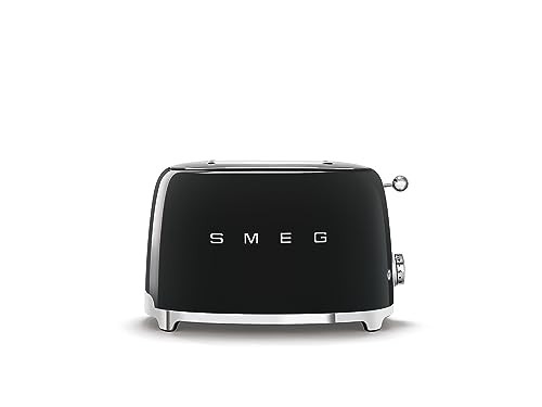Smeg TSF01BLEU kenyérpirító (2 szeletes, 6 fokozat, melegítő, kiolvasztó, bagel funkció, morzsatálca, 950W, fekete)