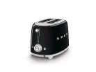 Smeg TSF01BLEU kenyérpirító (2 szeletes, 6 fokozat, melegítő, kiolvasztó, bagel funkció, morzsatálca, 950W, fekete)