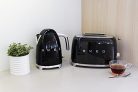 Smeg TSF01BLEU kenyérpirító (2 szeletes, 6 fokozat, melegítő, kiolvasztó, bagel funkció, morzsatálca, 950W, fekete)