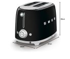 Smeg TSF01BLEU kenyérpirító (2 szeletes, 6 fokozat, melegítő, kiolvasztó, bagel funkció, morzsatálca, 950W, fekete)