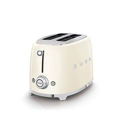   Smeg TSF01CREU kenyérpirító (2 szeletes, 6 fokozat, melegítő, kiolvasztó, bagel funkció, morzsatálca, 950W, krém)