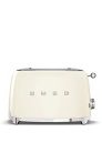 Smeg TSF01CREU kenyérpirító (2 szeletes, 6 fokozat, melegítő, kiolvasztó, bagel funkció, morzsatálca, 950W, krém)