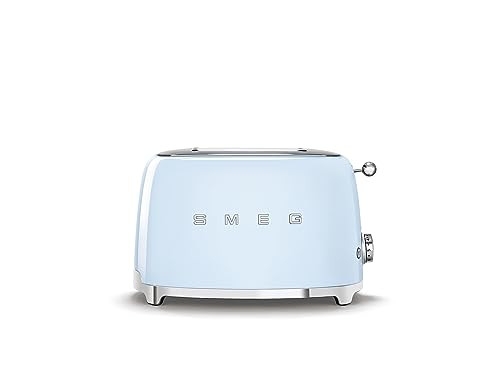 Smeg TSF01PBEU kenyérpirító (2 szeletes, 6 fokozat, melegítő, kiolvasztó, bagel funkció, morzsatálca, 950W, pasztellkék)