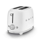 Smeg TSF01WHMEU kenyérpirító (2 szeletes, 6 fokozat, melegítő, kiolvasztó, bagel funkció, morzsatálca, 950W, matt fehér)