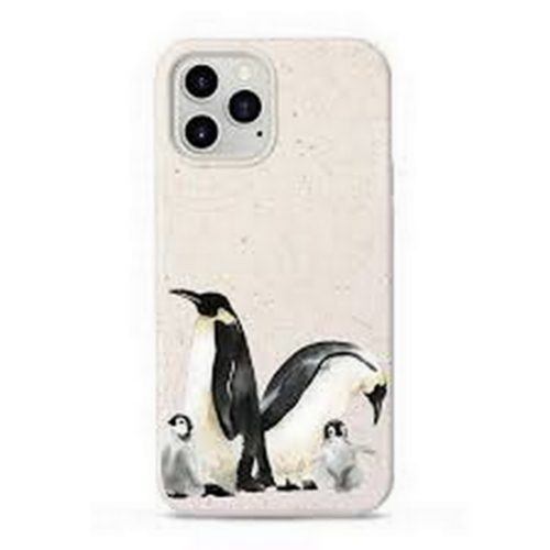Biológiailag lebomló telefontok (iPhone 11) - fehér, pingvinek