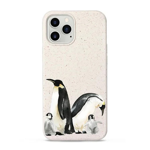 Biológiailag lebomló telefontok (iPhone 13) - fehér, pingvinek