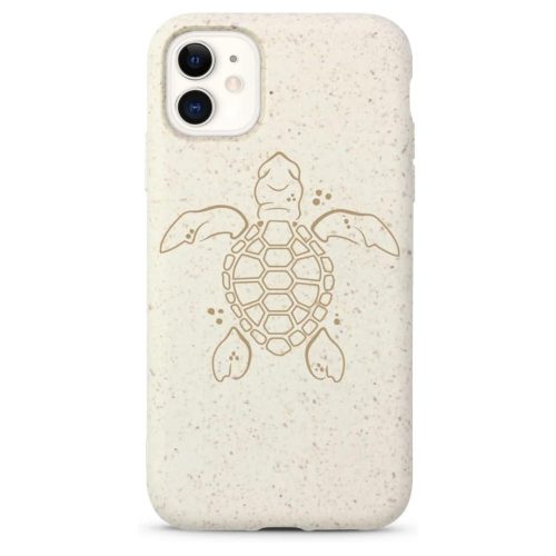 Biológiailag lebomló telefontok (iPhone 11) - fehér, teknősök
