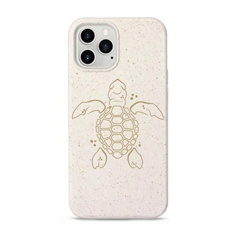 Biológiailag lebomló telefontok (iPhone 12) - fehér, teknősök