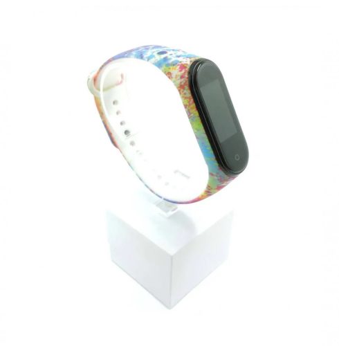 Xiaomi Mi band 3 / 4 szíjak - nonfiguratív, szilikon, szivárvány, tarka