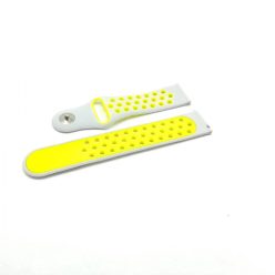   20 mm cserélhető szilikon szíj okosórához - 20 mm, lyukacsos, szilikon, szürke, szürke-citromsárga, Univerzális