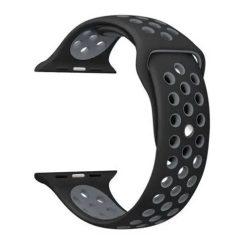   Apple Watch 1-3 szíjak - fekete, fekete-szürke, lyukacsos, szilikon