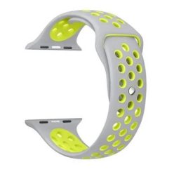   Apple Watch 1-3 szíjak - lyukacsos, szilikon, szürke, szürke-zöld