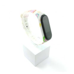   Xiaomi Mi band 3 / 4 szíjak - fehér, motívumos, szilikon, szivecskés