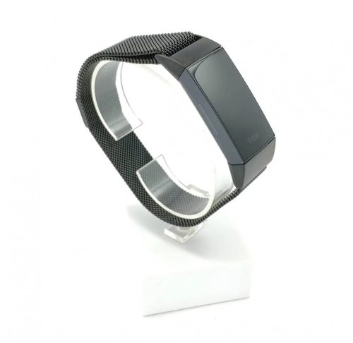 Fitbit Charge 3/4 szíjak - fekete, fekete, fém, L, milánói