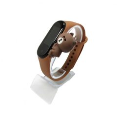 Xiaomi Mi band 3 / 4 szíjak - 3D-s, barna, barna, szilikon