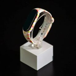   Xiaomi Mi band 5 / 6 szíjak - fehér, rózsás, szilikon, virágos